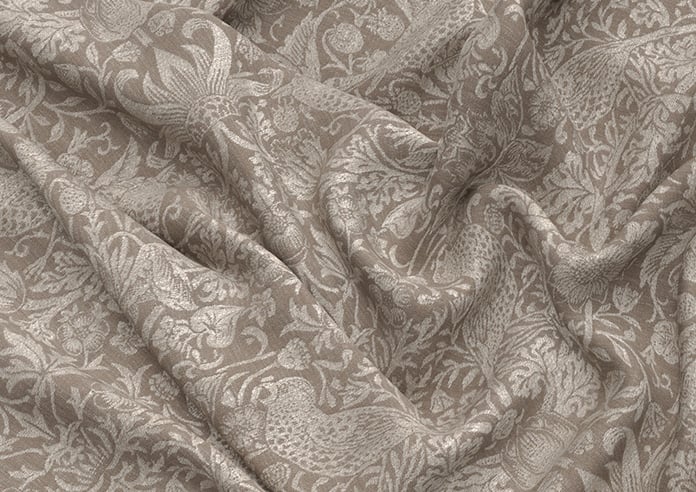 William Morris At Home Strawberry Thief, Woven Limestone - Twist&Fit Roman Blind - Image 4